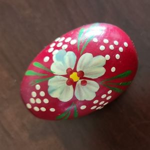 Vintage Handpainted Wood Egg